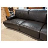 Dark Brown Leather Sectional Sofa / Couch