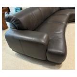Dark Brown Leather Sectional Sofa / Couch