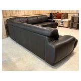 Dark Brown Leather Sectional Sofa / Couch