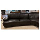 Dark Brown Leather Sectional Sofa / Couch