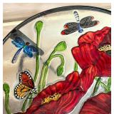 Amazing Art Glass Topped Accent Table