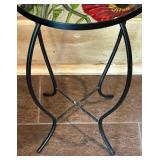 Amazing Art Glass Topped Accent Table