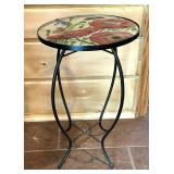Amazing Art Glass Topped Accent Table