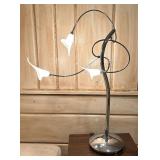 Adjustable Orchid Frosted Glass Polished Chrome Lamp by Searchlight
