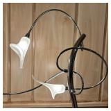 Adjustable Orchid Frosted Glass Polished Chrome Lamp by Searchlight