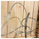 Adjustable Orchid Frosted Glass Polished Chrome Lamp by Searchlight