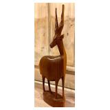 Wooden Deer Sculpture