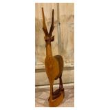 Wooden Deer Sculpture
