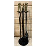 Brass Handled Fireplace Set