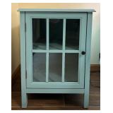 Beautiful Blue Glass Front Accent Table