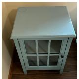 Beautiful Blue Glass Front Accent Table