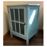 Beautiful Blue Glass Front Accent Table