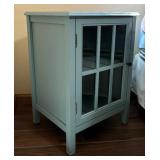 Beautiful Blue Glass Front Accent Table