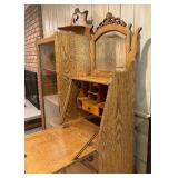 Vintage Victorian Side by Side Secretary and Glass Front Cabinet