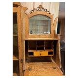 Vintage Victorian Side by Side Secretary and Glass Front Cabinet