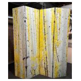 Double Sided Birch Tree Four Panel Canvas Screen