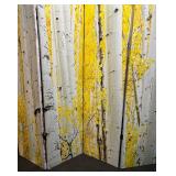 Double Sided Birch Tree Four Panel Canvas Screen