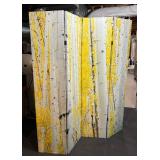 Double Sided Birch Tree Four Panel Canvas Screen