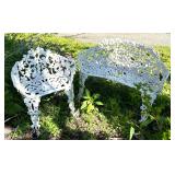 Petite Cast Iron Bench and Chair