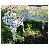 Petite Cast Iron Bench and Chair