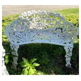 Petite Cast Iron Bench and Chair