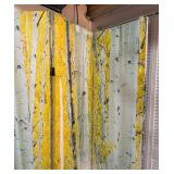 Birch Tree Motif Four Panel Canvas Screen