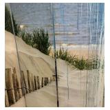 Double Sided Seaside Three Panel Canvas Screen