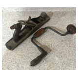 Vintage Tools Ratchet Brace Drill and Bailey Planer