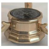 Vintage Brass Globe with Semi-precious Stone Inlay