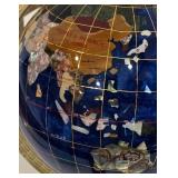 Vintage Brass Globe with Semi-precious Stone Inlay