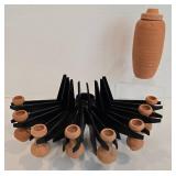 Distinctive Mid-Century Modern Cast Iron & Terra Cotta Menorah and More
