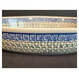 Pretty Hand Made Polish Pottery Oval Serving Dish