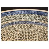 Pretty Hand Made Polish Pottery Oval Serving Dish