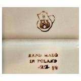 Pretty Hand Made Polish Pottery Oval Serving Dish