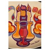 Signed Mordecai Rosenstein Judaic Serving Platter