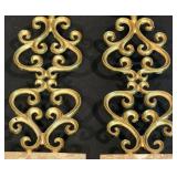 Pair of Israeli Brass & Marble Candlesticks