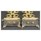 Pair of Israeli Brass & Marble Candlesticks