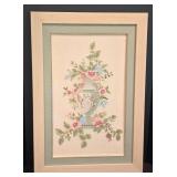 Delicate Framed and Matted Grecian Urn Needlepoint