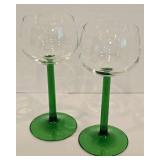 Stunning Vintage Emerald Green French Luminarc Stemware