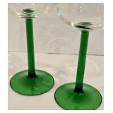 Stunning Vintage Emerald Green French Luminarc Stemware