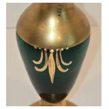 Lovely Hand-Painted Green Glass Vase