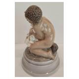 Precious Vintage Dahl Jensen Copenhagen Faun with Ducklings Porcelain Figure