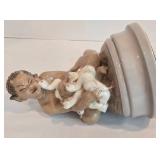 Precious Vintage Dahl Jensen Copenhagen Faun with Ducklings Porcelain Figure