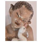 Precious Vintage Dahl Jensen Copenhagen Faun with Ducklings Porcelain Figure
