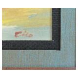 Framed Signed Watercolor Under Glass