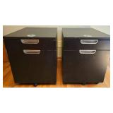 Pair of Compact Rolling File Cabinets