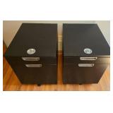 Pair of Compact Rolling File Cabinets