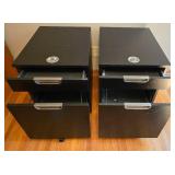 Pair of Compact Rolling File Cabinets