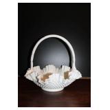 Fenton Hobnail Milk Glass Basket