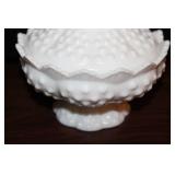 Fenton Hobnail Milk Glass Candy Dish